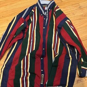 Vibrant Striped Men's Button Down Shirt